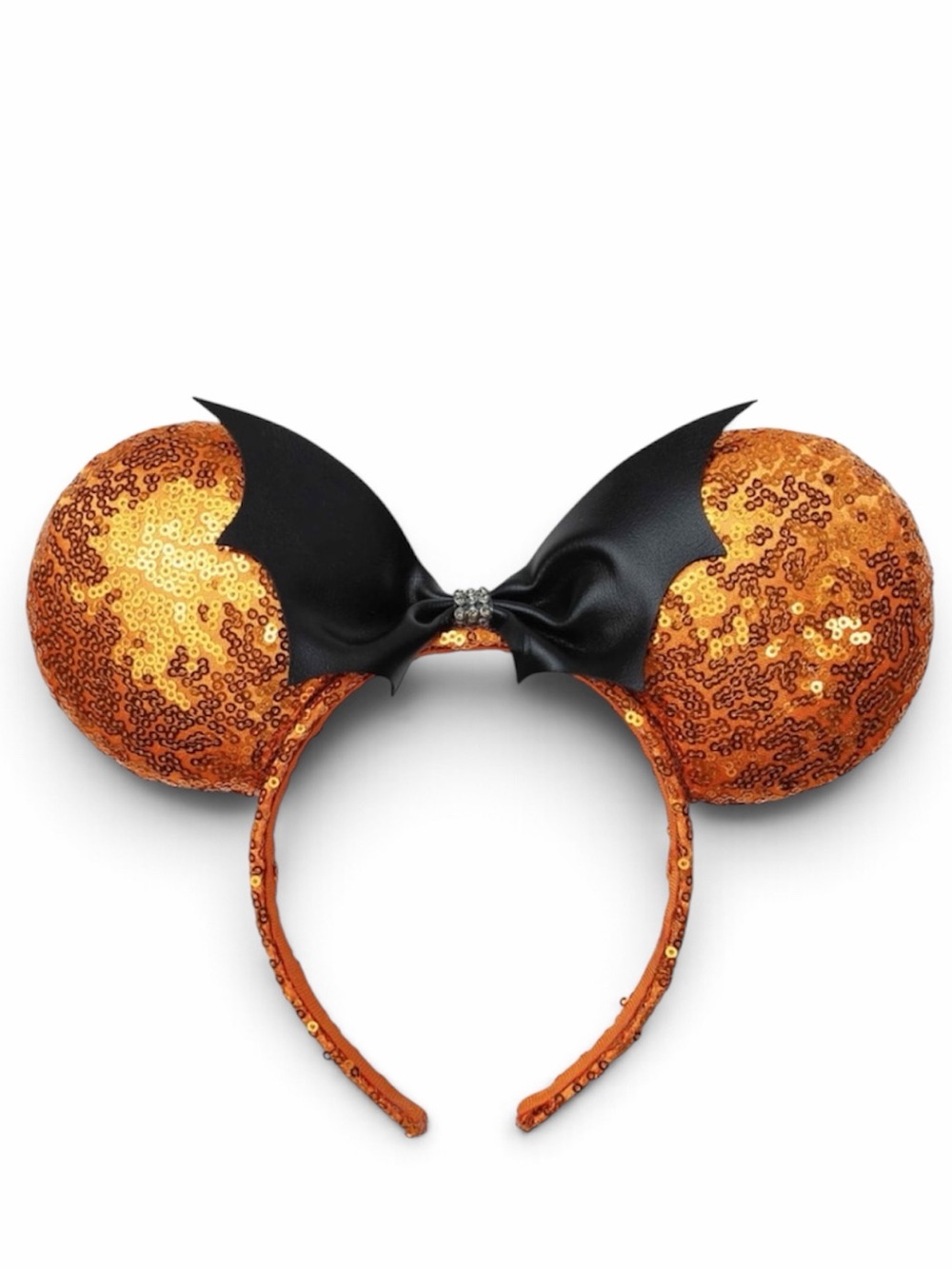 Disney Sequin Orange Minnie Mouse Ears Headband